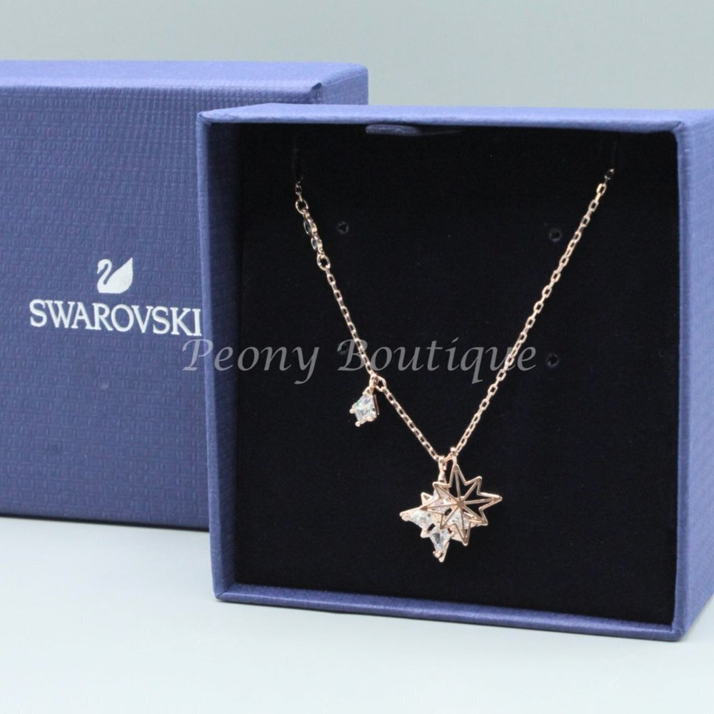 Swarovski 5494352 Symbolic necklace jewelry rose gold tone star snowflake Winter